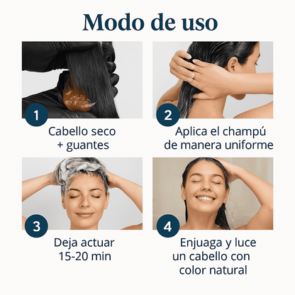 CHAMPÚ CUBRE CANAS NATURAL 500ml- HAIR DYE 3 en 1